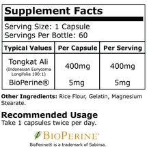 Load image into Gallery viewer, Tongkat Ali - Natural Testosterone Booster