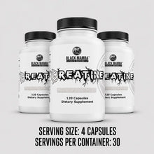 Load image into Gallery viewer, Creatine Monohydrate (120 capsules) Black Mamba